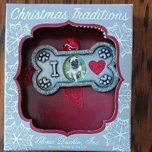 Silver Dog Bone Ornament